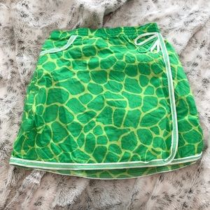 Green giraffe pattern lily skirt with built shorts
